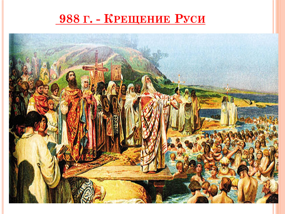 Где началось крещение руси. 988 Крещение Руси Владимиром.