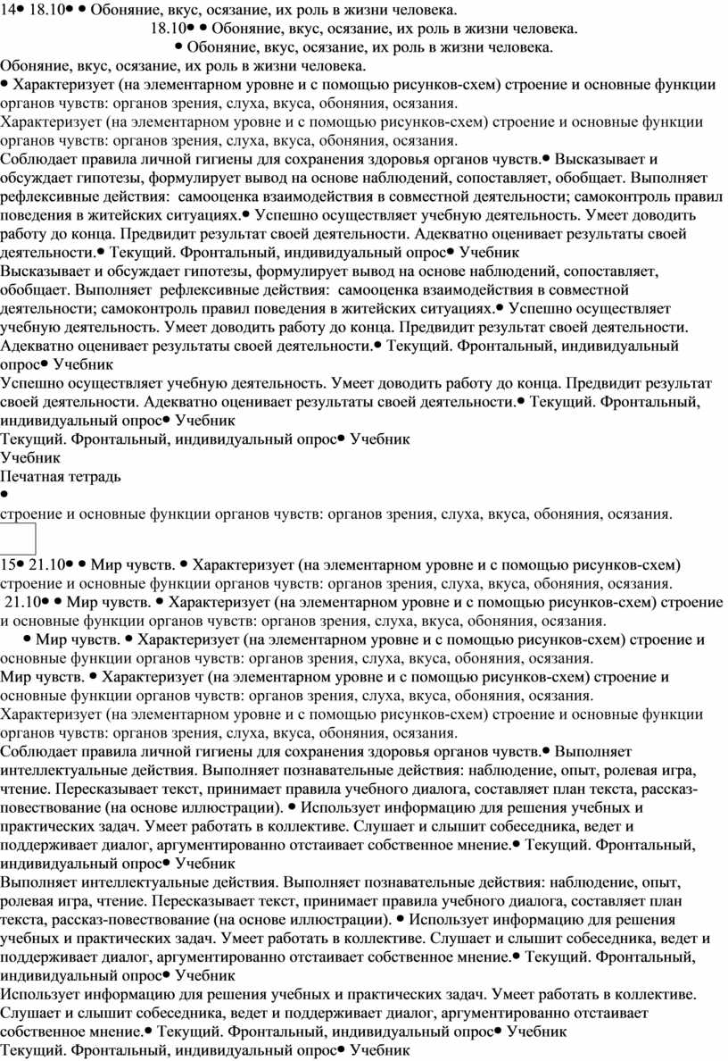 Обоняние, вкус, осязание, их роль в жизни человека