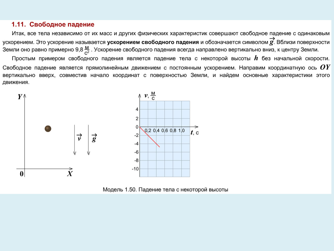 1 свободное падение тел. Характеристики свободного падения. Свободное падение тел. Скорость свободного падения. График скорости свободно падающего тела.