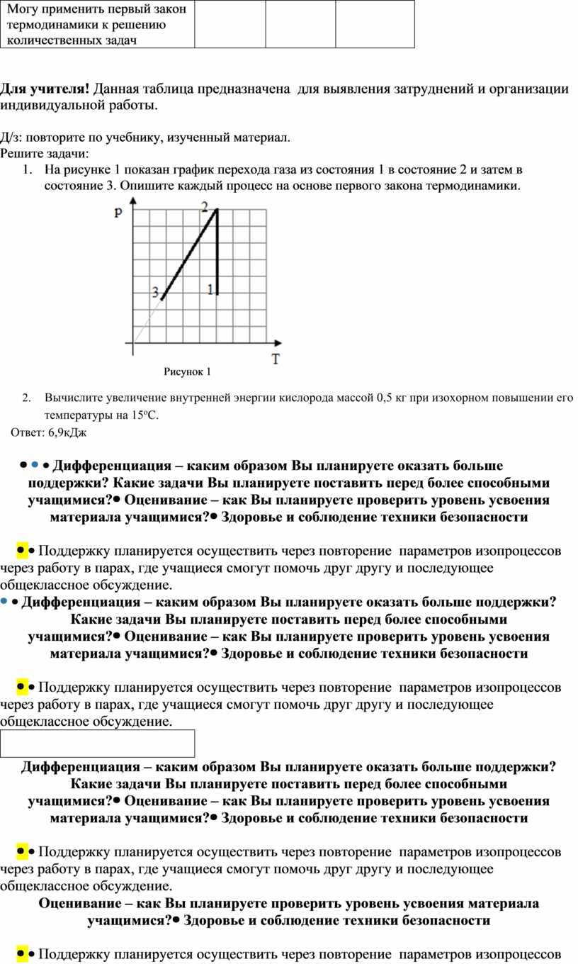 Применение первого закона термодинамики к изопроцессам