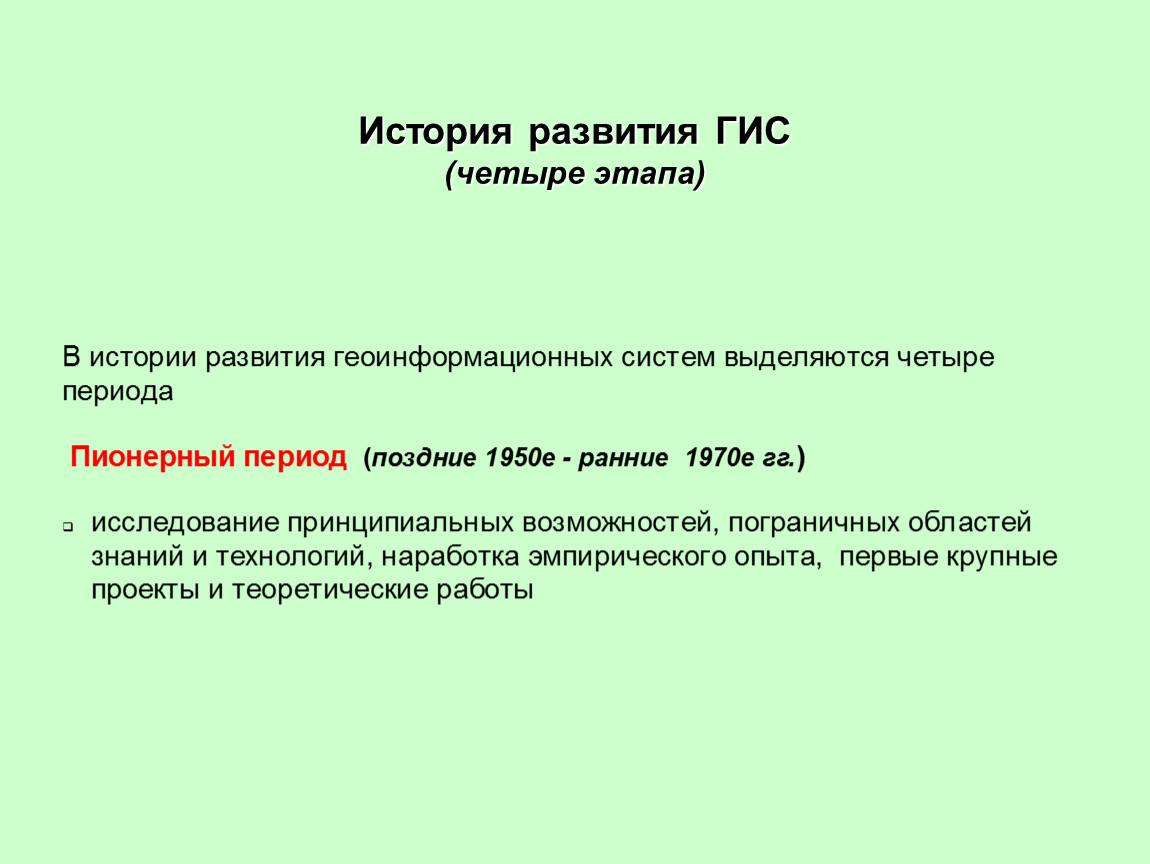 История гис презентация