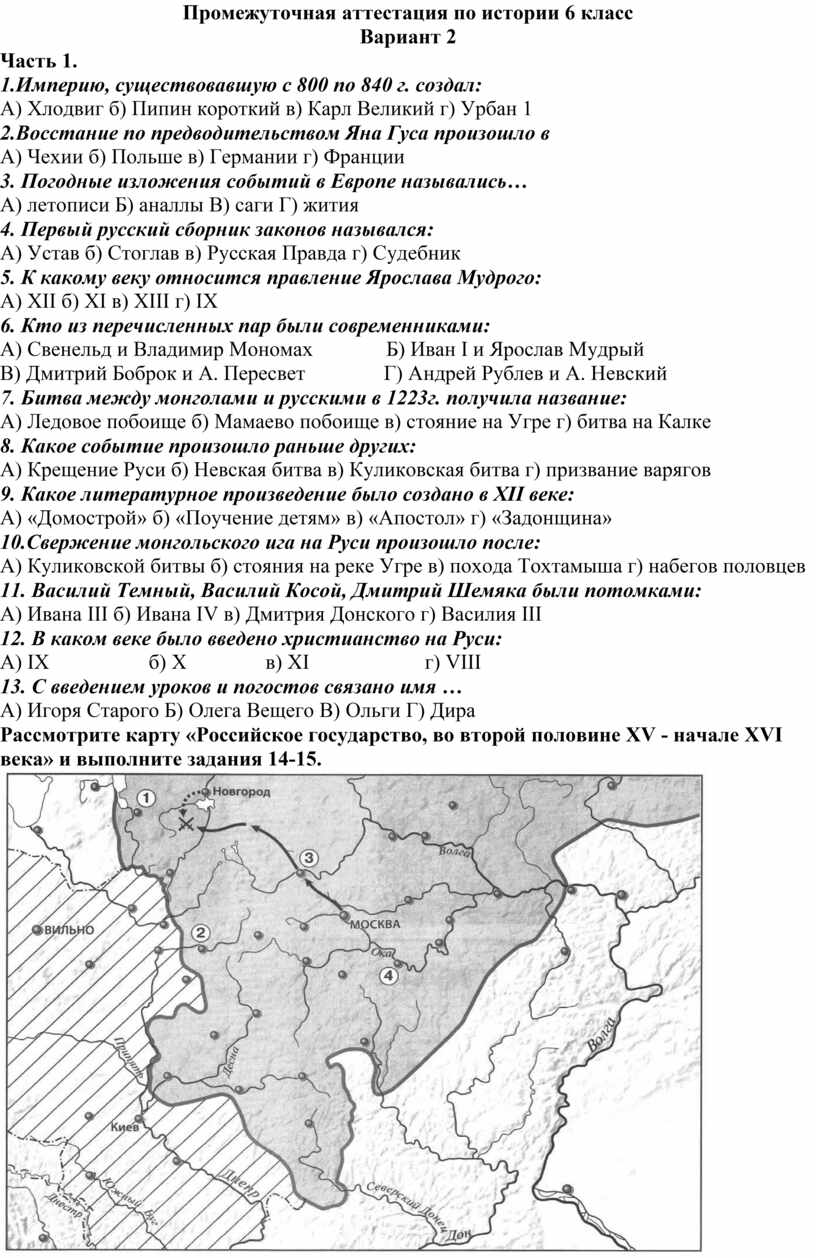 Анализ промежуточной аттестации по истории