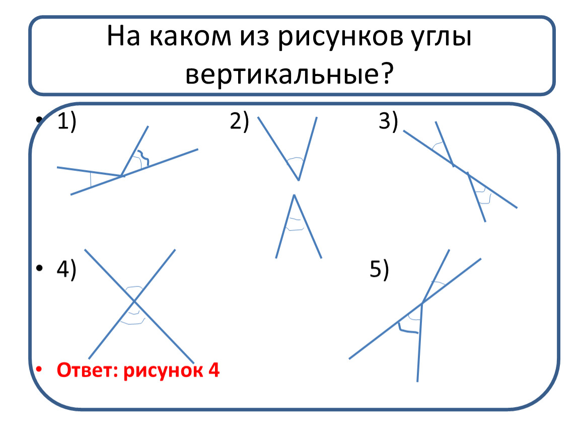 Вертикальные углы рисунок