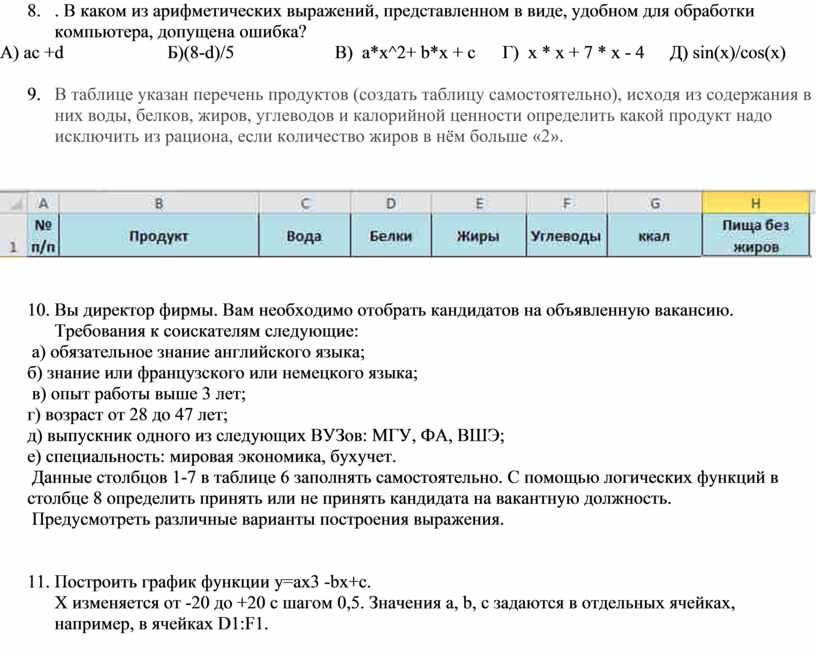 В каком из арифметических выражений представленном в виде удобном для обработки компьютера допущена