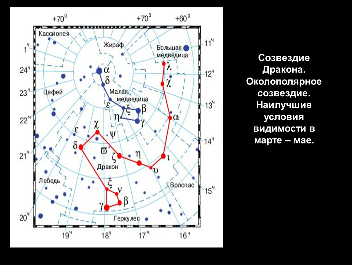 Карта звездного неба большая и малая медведица