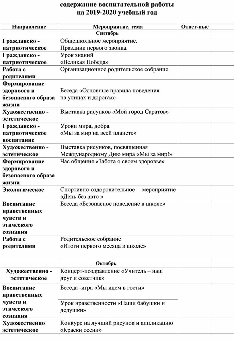 Программа воспитательной работы