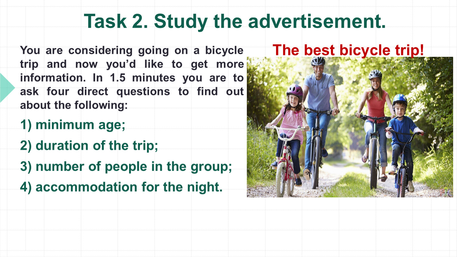 Task 2 study the advertisement