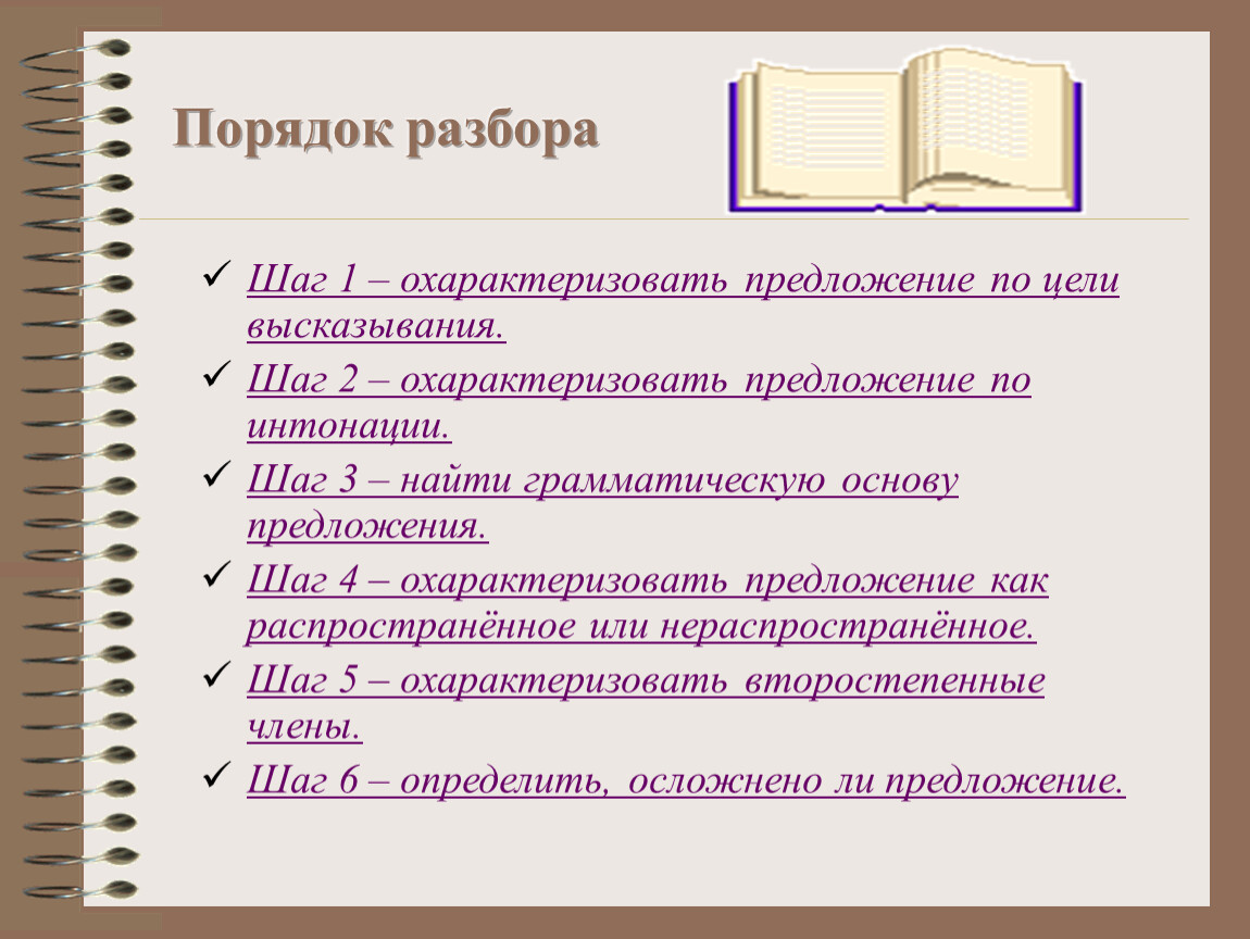 Охарактеризуйте предложенный. Порядок охарактеризования предложения. Как охарактеризовать предложение. Охарактеризовать охарактеризовать предложение. Порядок разбора предложения по цели высказывания.