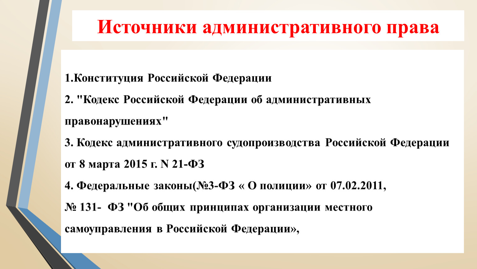 Понятие и источники административного права презентация 11 класс право