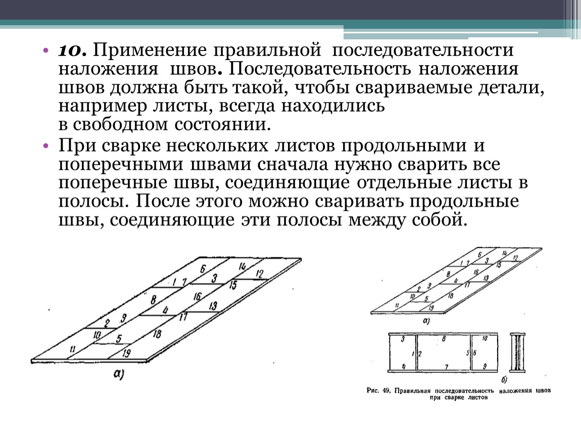 Предложите порядок. Последовательность наложения сварных швов. Порядок наложения сварочных швов. Последовательность наложения швов при сварке труб. Сварка листовых конструкций.