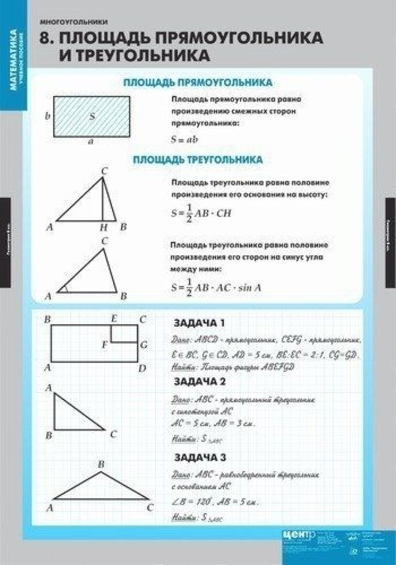 Площадь прямоугольника треугольника. Площадь квадрата прямоугольника треугольника. Площадь треугольника трапеции прямоугольника. Площадь прямоугольника параллелограмма треугольника трапеции.