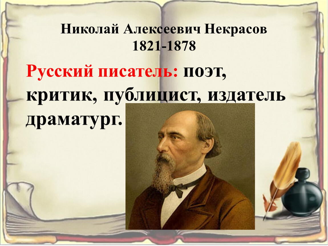 Николай алексеевич некрасов школьник презентация 4 класс