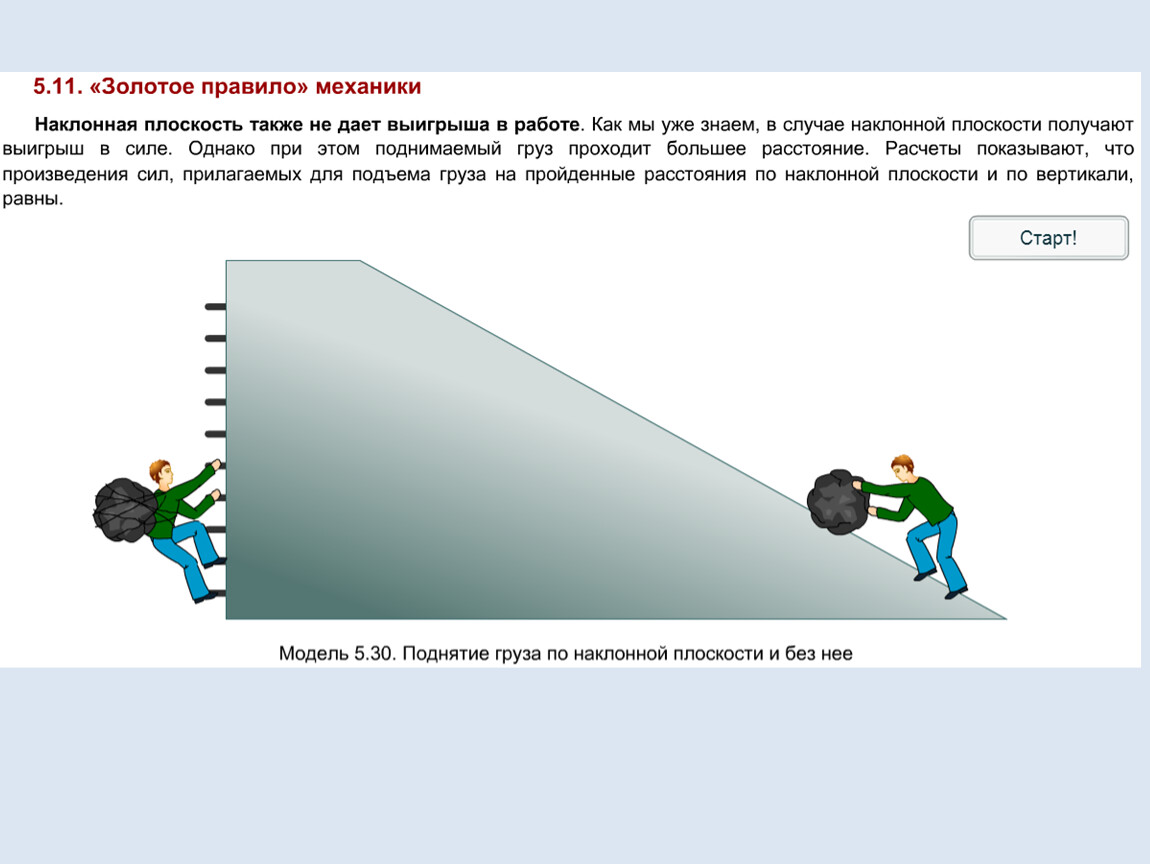 Золотое правило механики рисунок