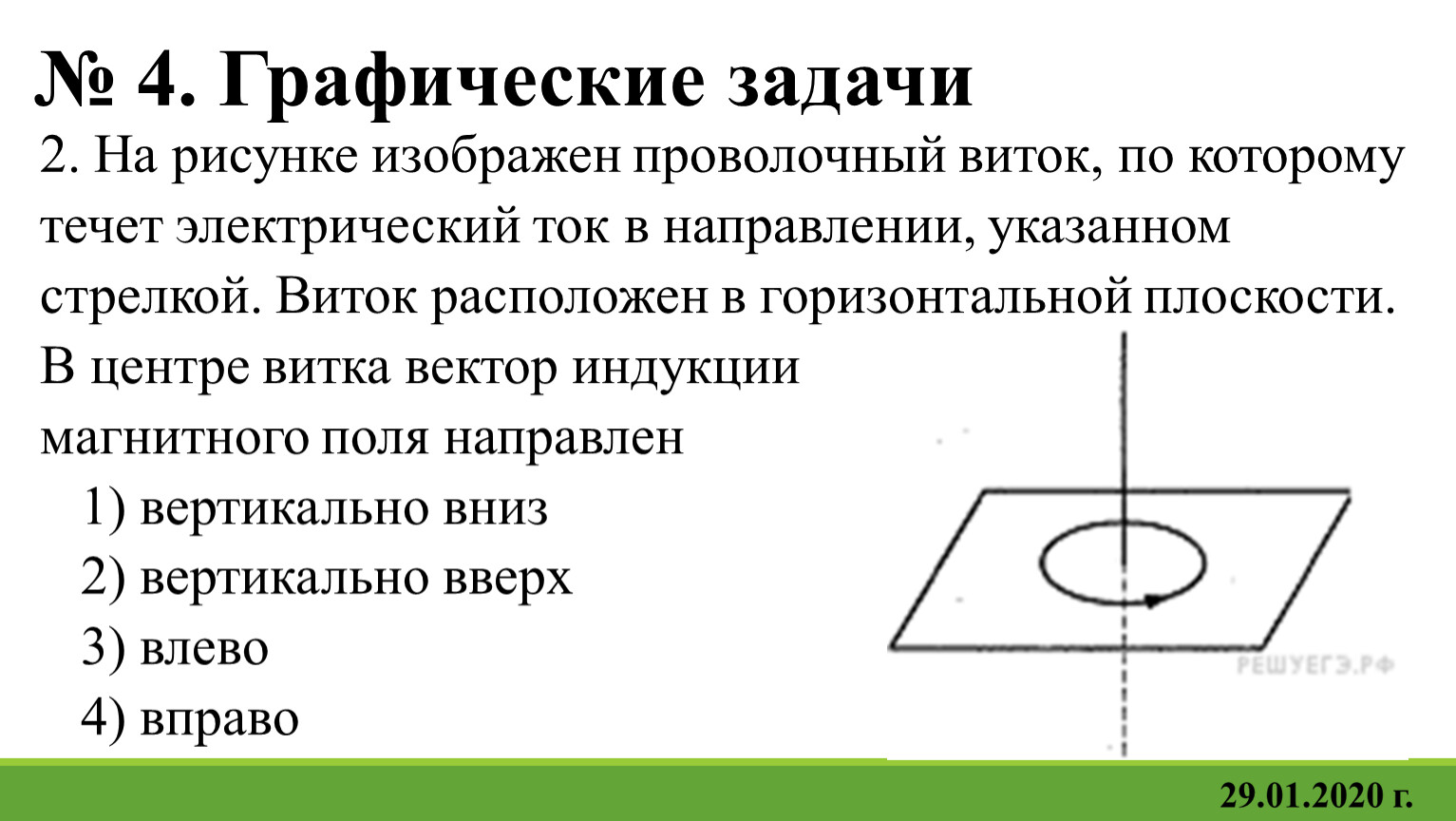 На рисунке изображен проволочный виток