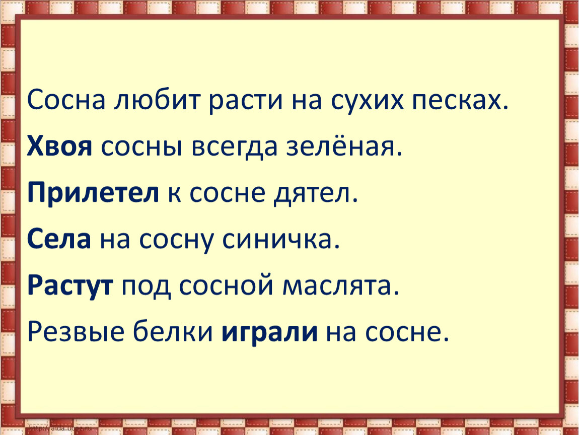 Всегда расти. Сосна любит расти на сухих Песках. Сосна любит расти на сухих Песках хвоя сосны всегда зеленая. Сосна любит расти на сухих Песках хвоя (чего). Сосна любит расти на сухих Песках. Хвоя (сосна).