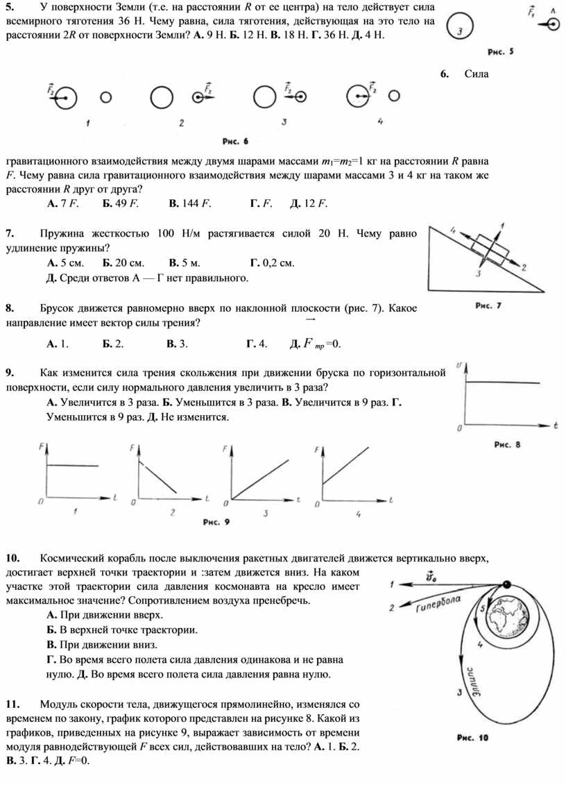 021_10 - Контрольная работа № 2 по теме Динамика материальной точки