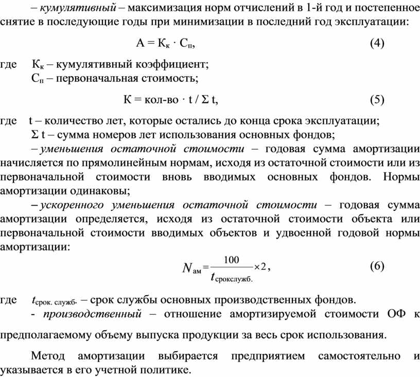 Виды амортизации основных фондов презентация