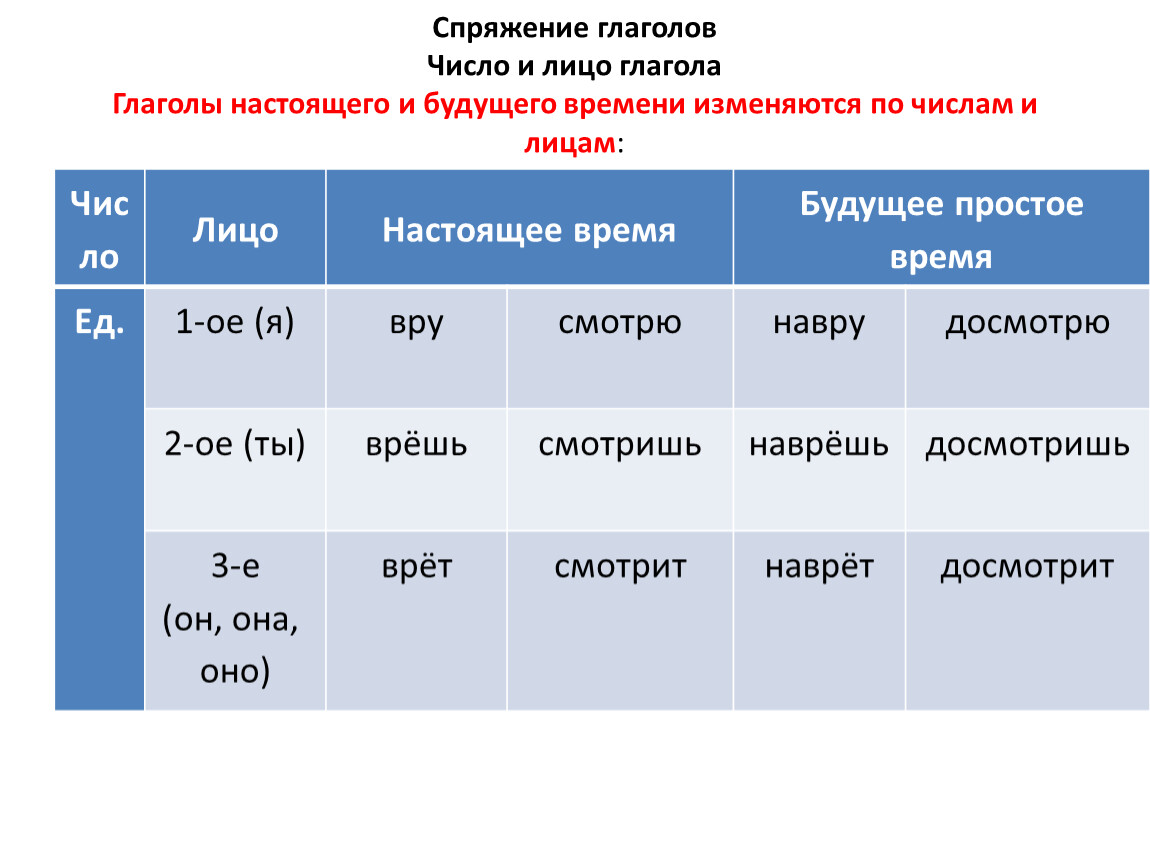 Спряжение глаголов