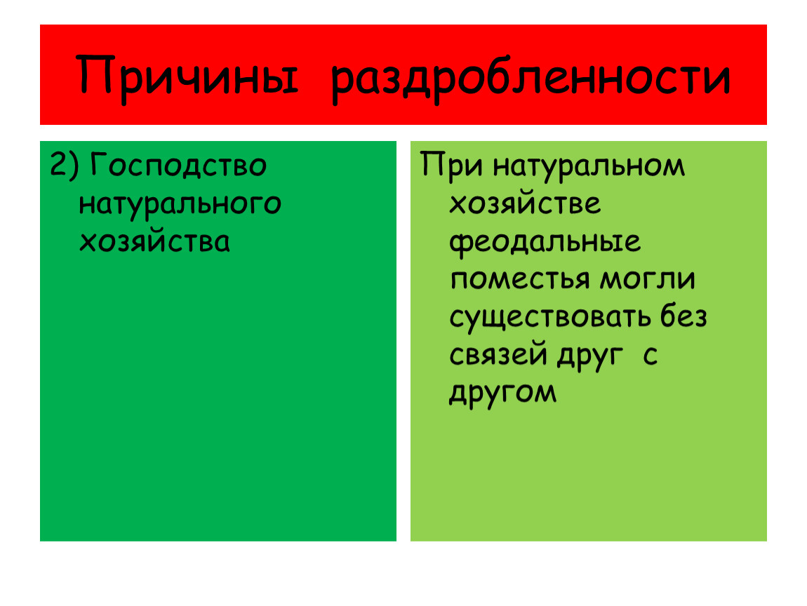 Господство натурального хозяйства