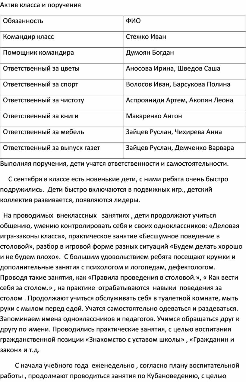 Анализ воспитательной работы 2 класс