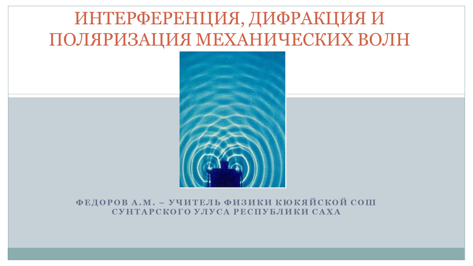 Интерференция дифракция и поляризация механических волн 11 класс презентация