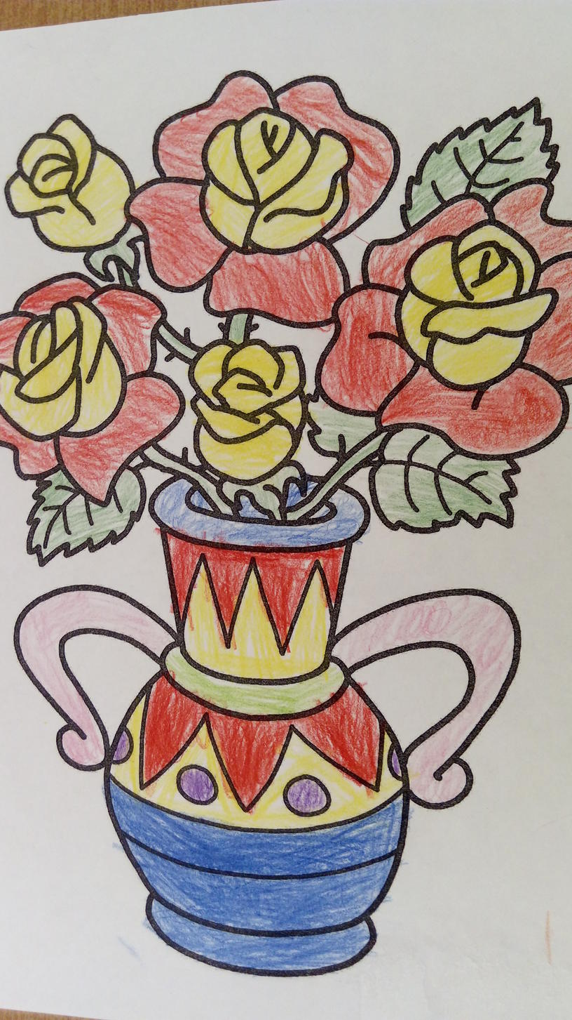 Красивая ваза с цветами рисунок