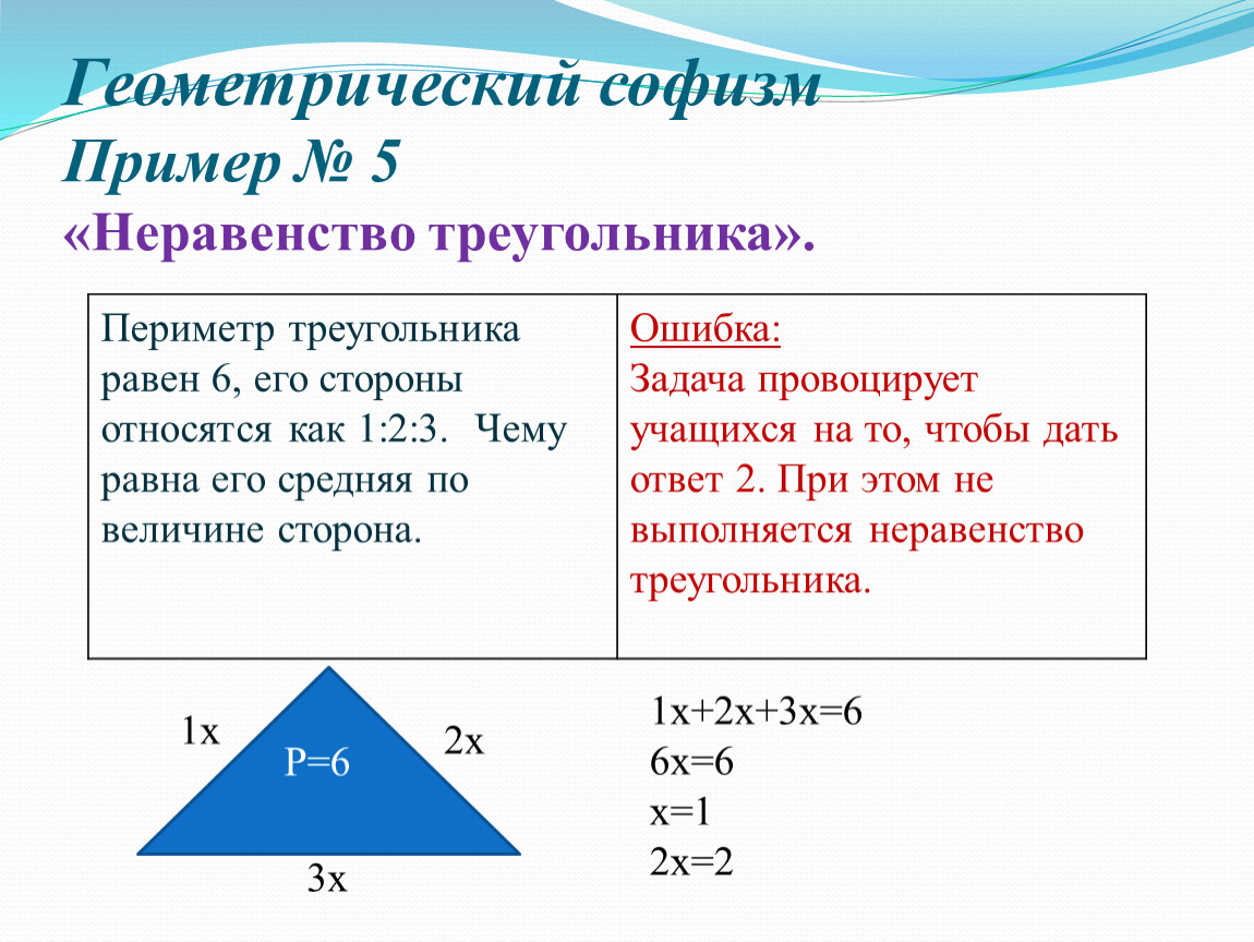 Определите существует ли треугольник с периметром