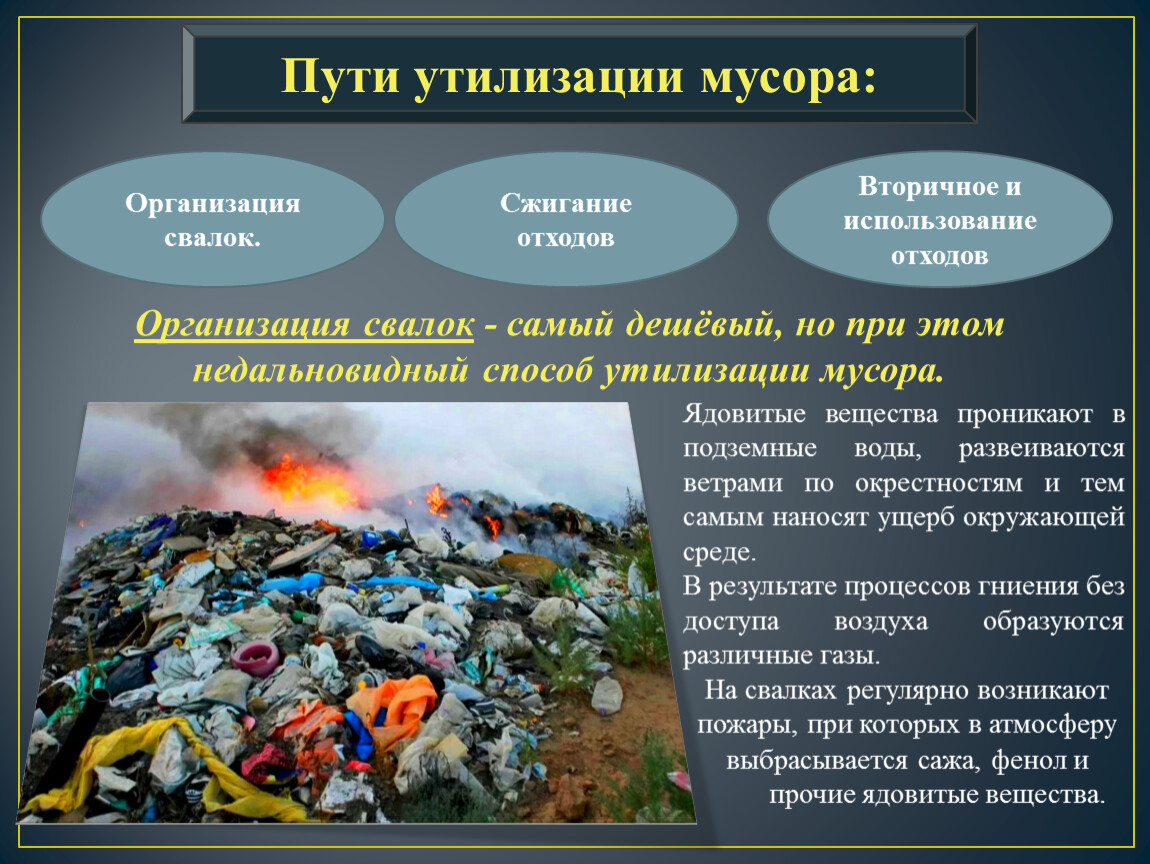 Недостатки сжигания отходов. Проблема утилизации бытовых отходов. Решение проблемы утилизации отходов.