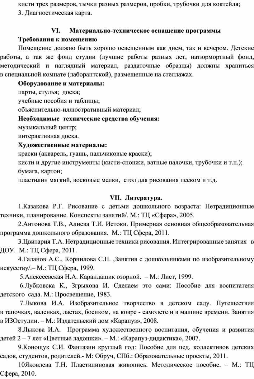 Диагностическая карта. VI