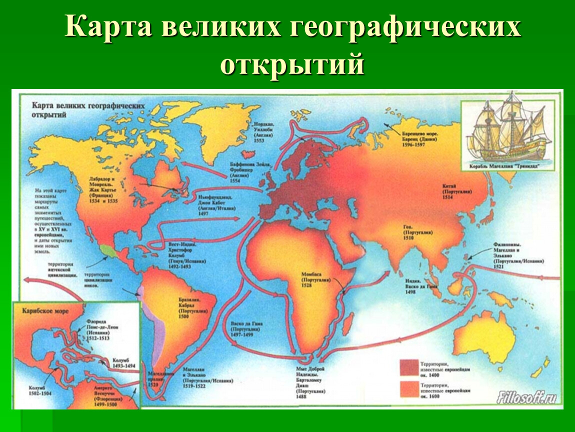 Как открыть мир в земли. Великие географические открытия XV-XVII ВВ. Карта великих географических открытий 16-17 века.