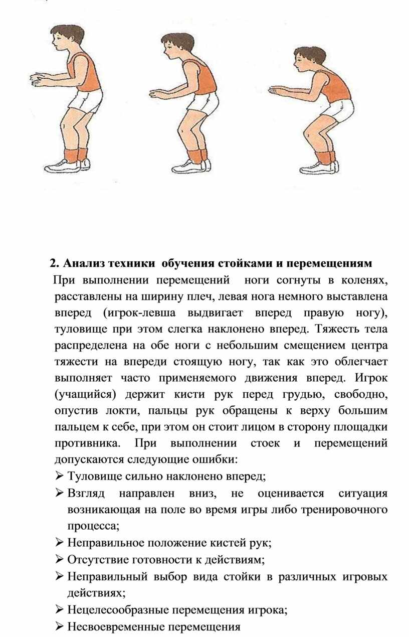 Методика обучения стойкам и перемещениям в волейболе