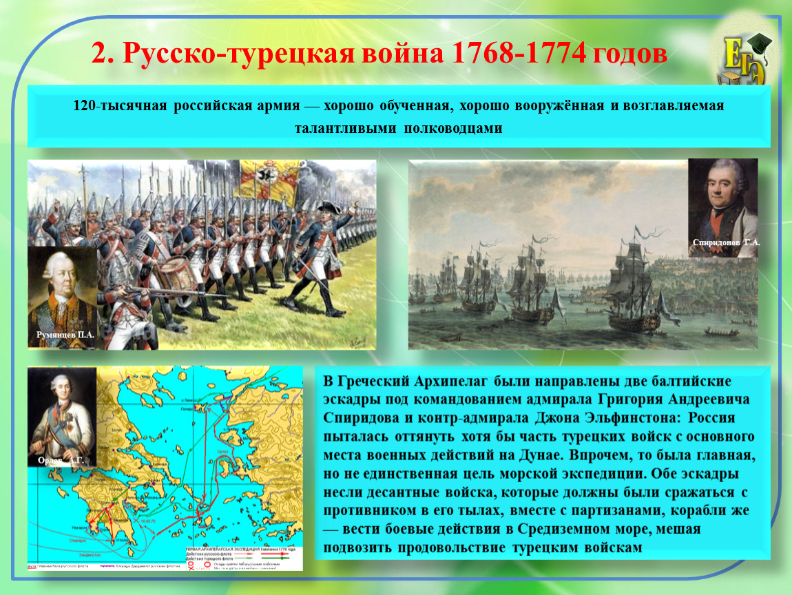 Итоги русско турецкой войны 1768 1774 кратко
