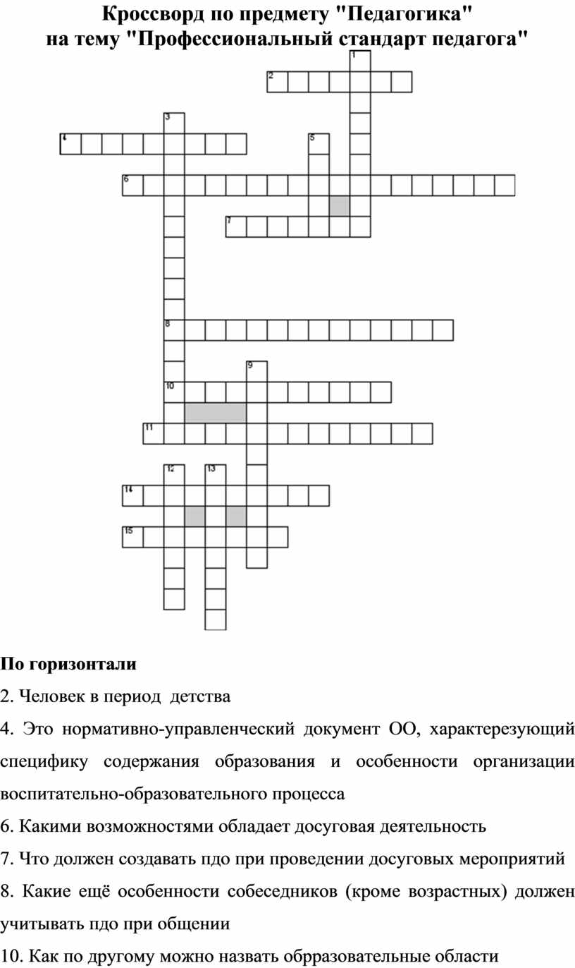 Идея план концепция кроссворд