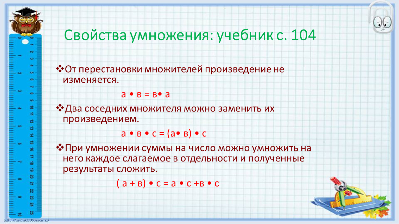 Перестановка множителей 2 класс