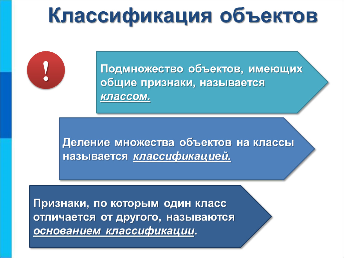 Что имеют общего. Классификация объектов. Разновидности объектов и их классификация. Деление множества на классы. Деление множества объектов на кассы.