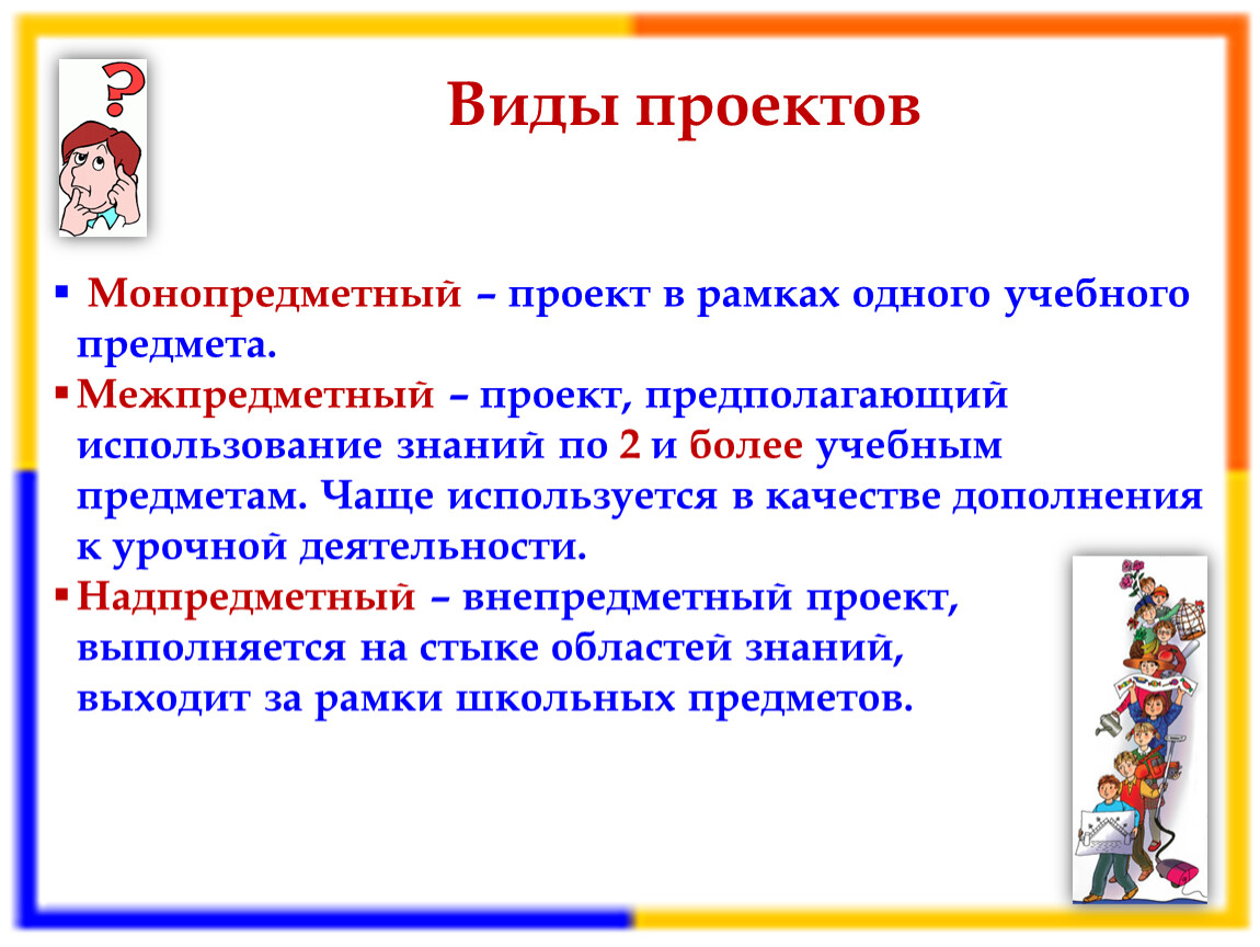 Типы проектов по содержанию выберите лишнее монопредметный