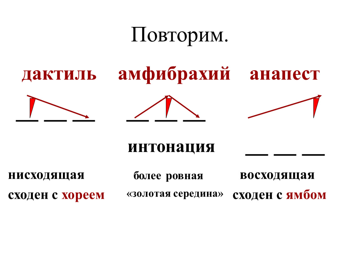 Трехстопный дактиль схема