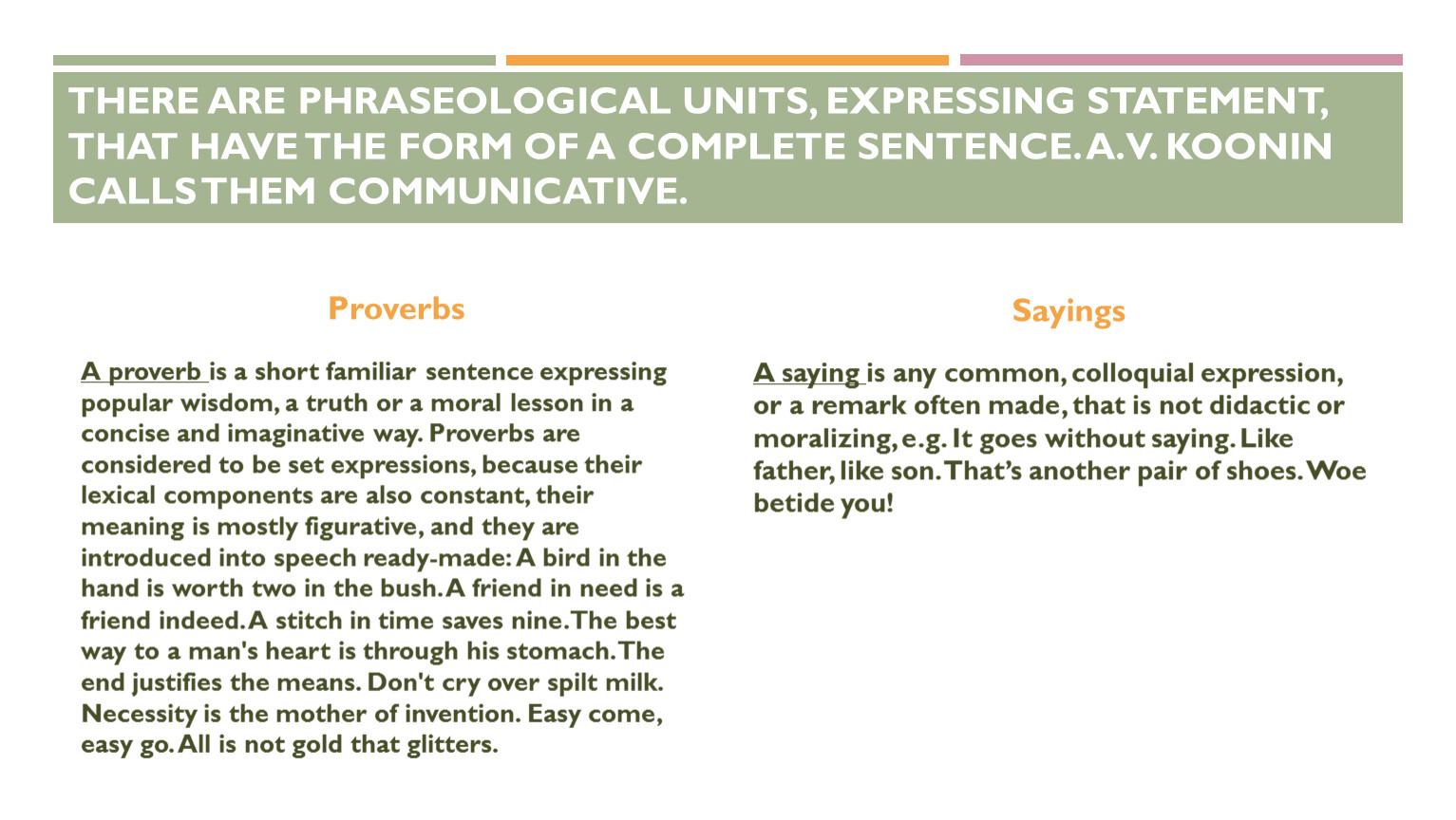 The Classification System Of Phraseological Units Suggested