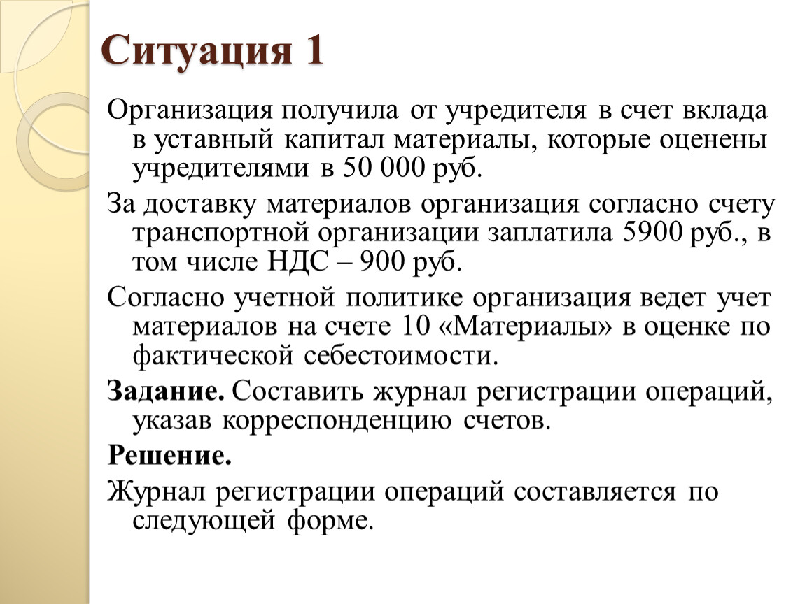 Взнос в уставной капитал наличными. Получен объект в счет вклада в уставный капитал.