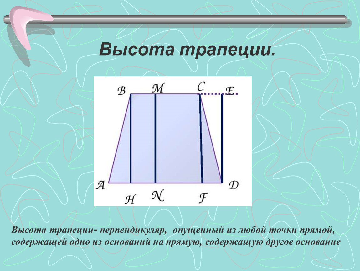 Средняя высота трапеции