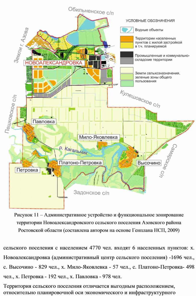 Генеральный план кагальницкого сельского поселения азовского района ростовской области