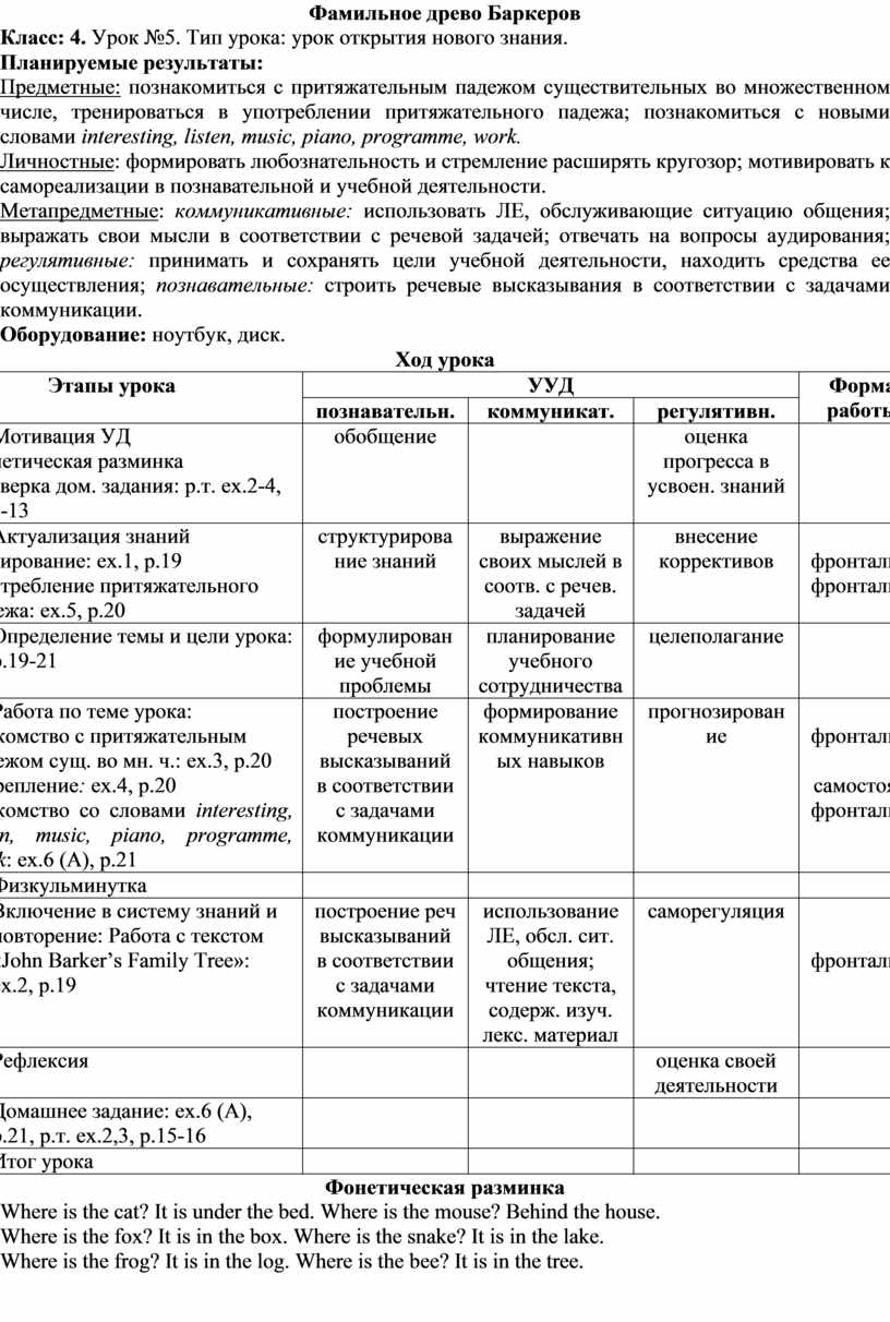 Диаграмма конспект урока 4 класс школа россии