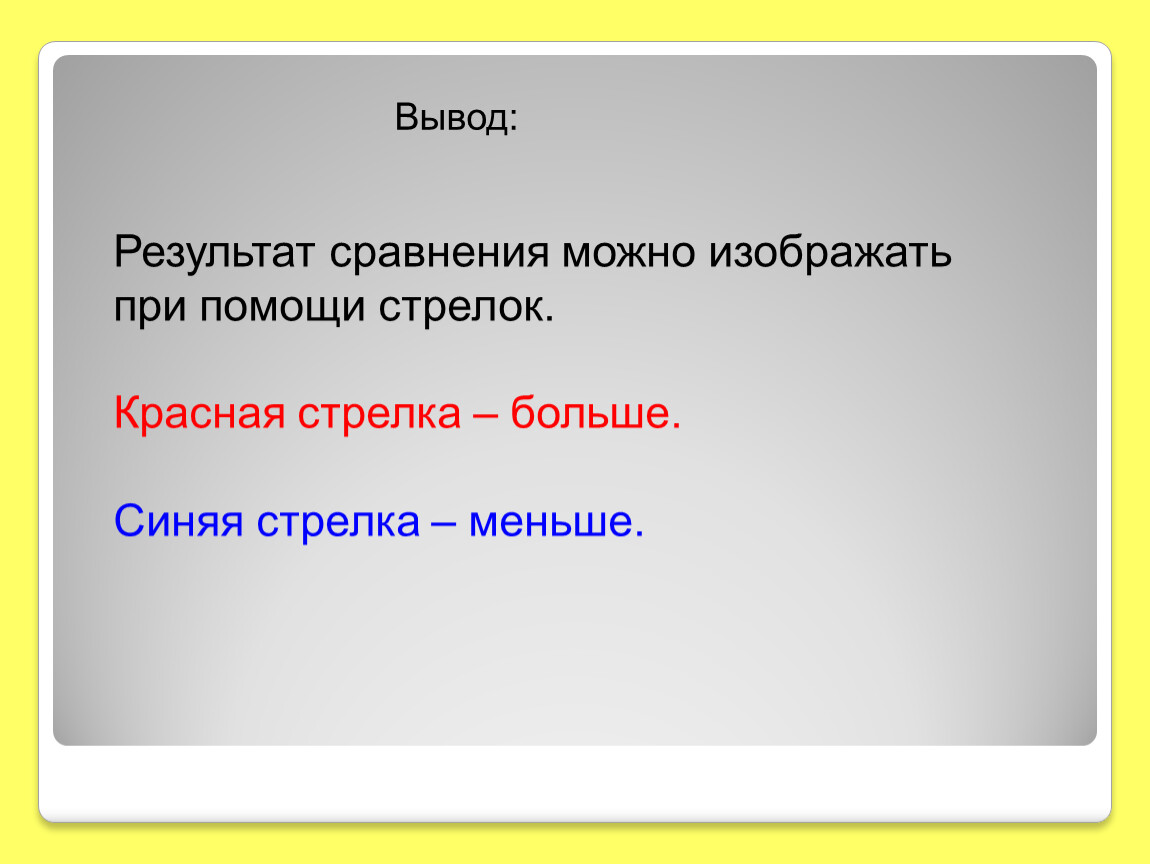 В результате сравнения можно