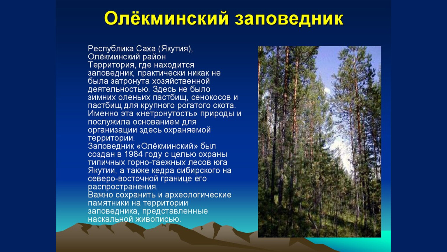 Заповедники республики. Олёкминский заповедник Якутия. Олёкминский заповедник презентация. Заповедники Якутии презентация. Охрана природы в Республике Коми.