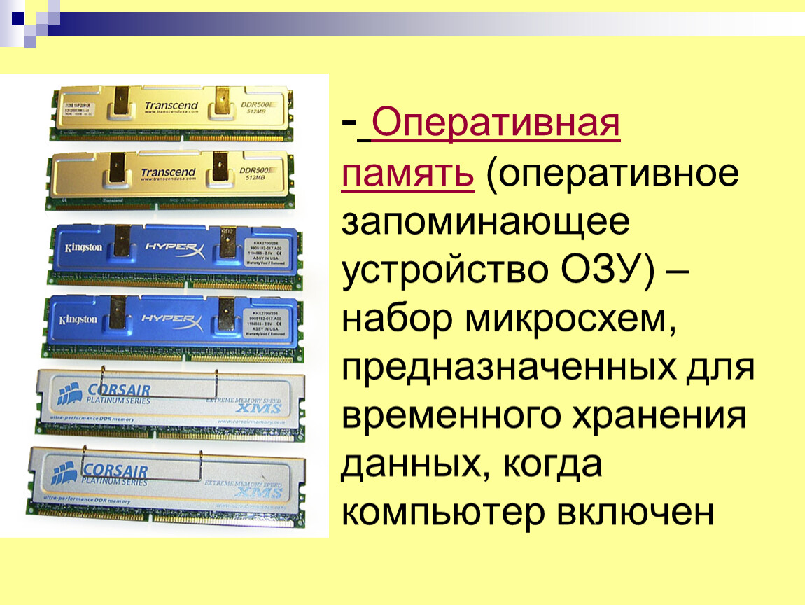 Оперативная память устройство предназначенное для