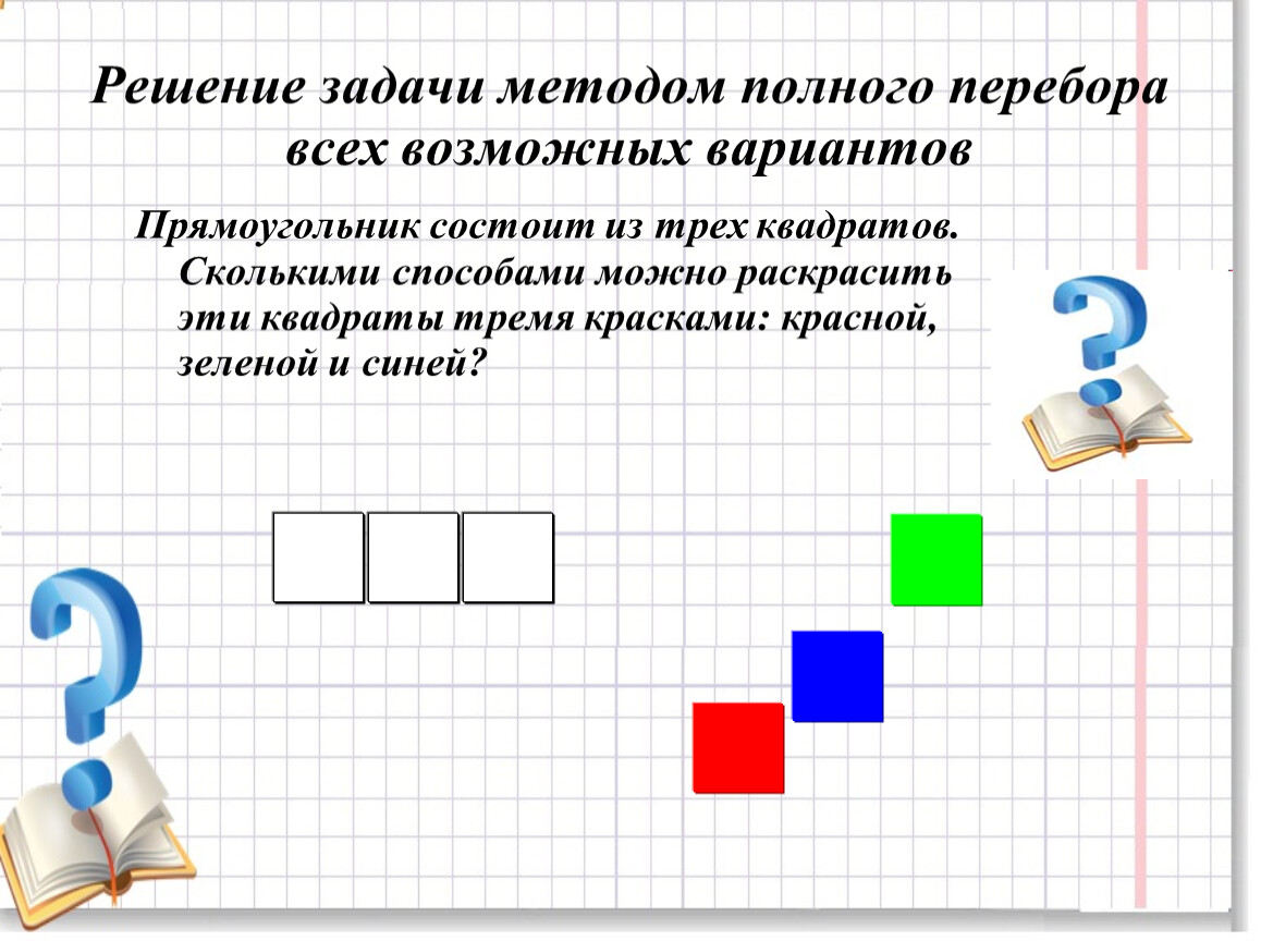 Решение комбинаторных задач 6 класс презентация