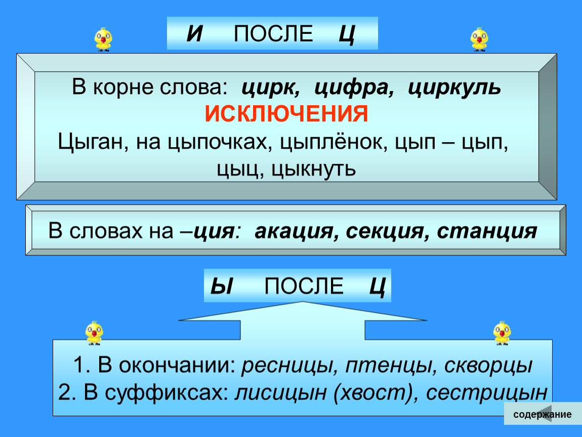 Цы Ци в русском языке правила