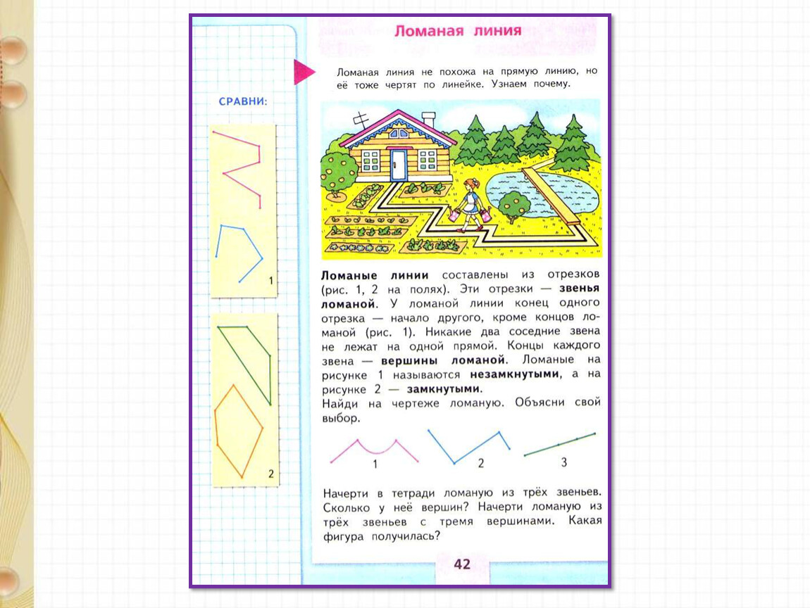 Презентация ломаная 1 класс школа россии