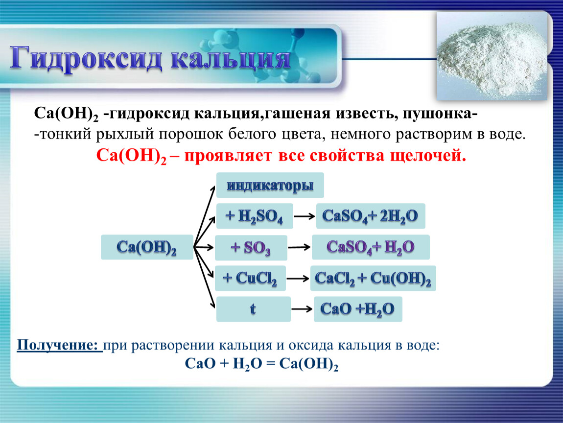 Гидроксид кальция азотная кислота тип реакции
