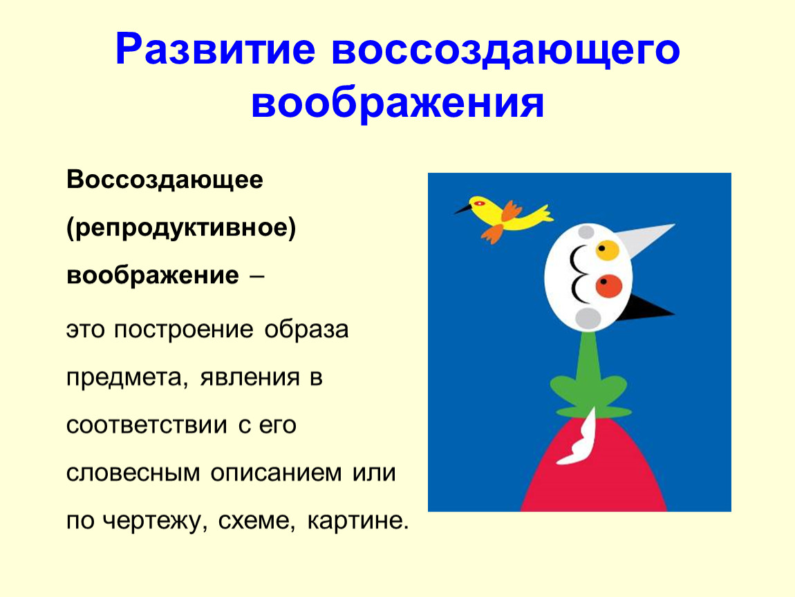 Творческое воображение это. Воссоздающее воображение. Воссоздающее и творческое воображение. Репродуктивное воображение. Репродуктивное(воссоздающее) воображение.